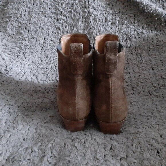 AQUATALIA-Fausta-Cognac Brown Suede-Slip-On Ankle Bootie-Sz 6.5-Excellent - Picture 6 of 8